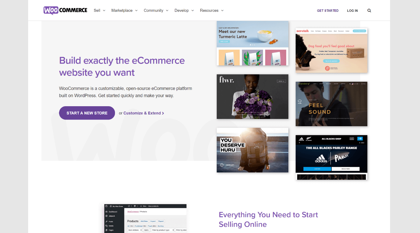 WooCommerce website: homepage