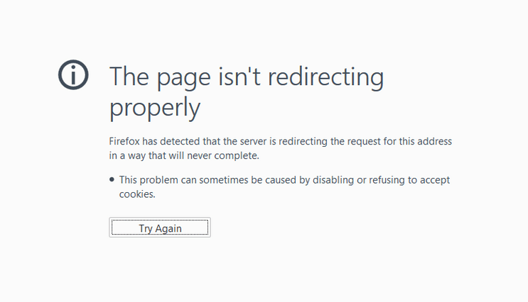 Fehlermeldung ERR_TOO_MANY_REDIRECTS bei Firefox