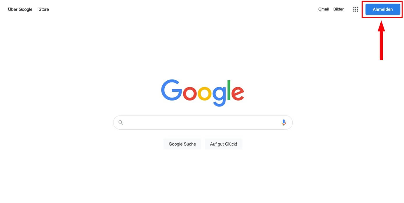 Anmelde-Button für den Login auf dem Google-Konto 