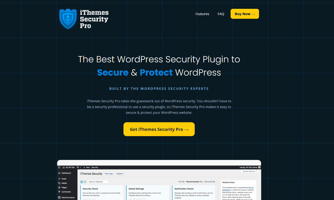 Website von iThemes Security Pro