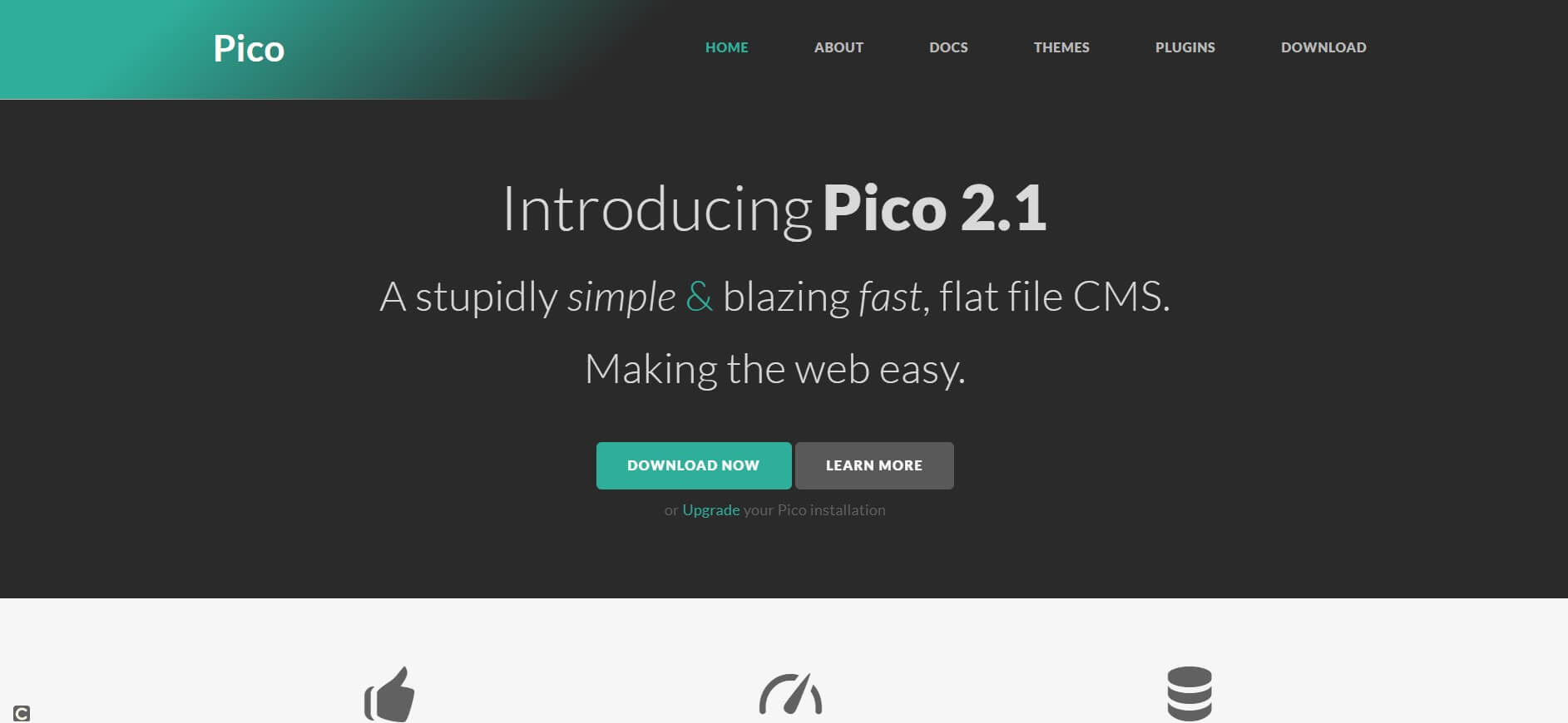 Die Startseite des Pico-Projekts
