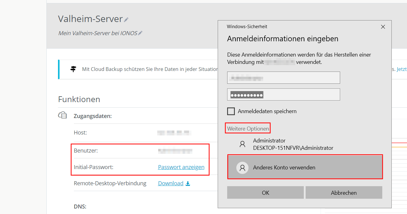 Remote-Anmeldung auf dem Valheim-Server