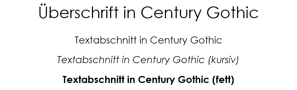 Textbeispiele für Century Gothic