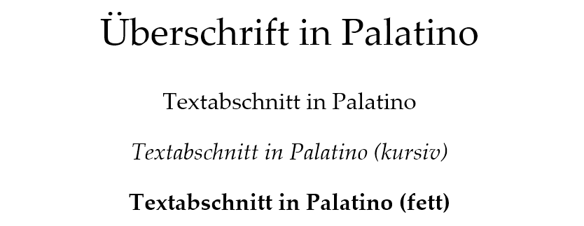 Textbeispiele für Palatino