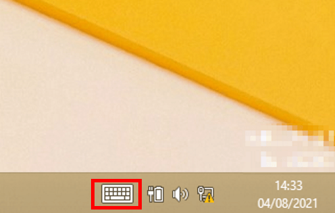 Klicken Sie auf das Bildschirmtastatur-Symbol in der Taskleiste, um die Bildschirmtastatur zu öffnen