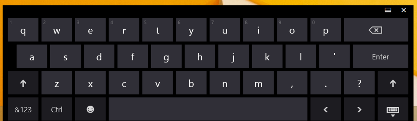 Klicken Sie auf das Tastatur-Symbol, um die Bildschirmtastatur zu schließen 