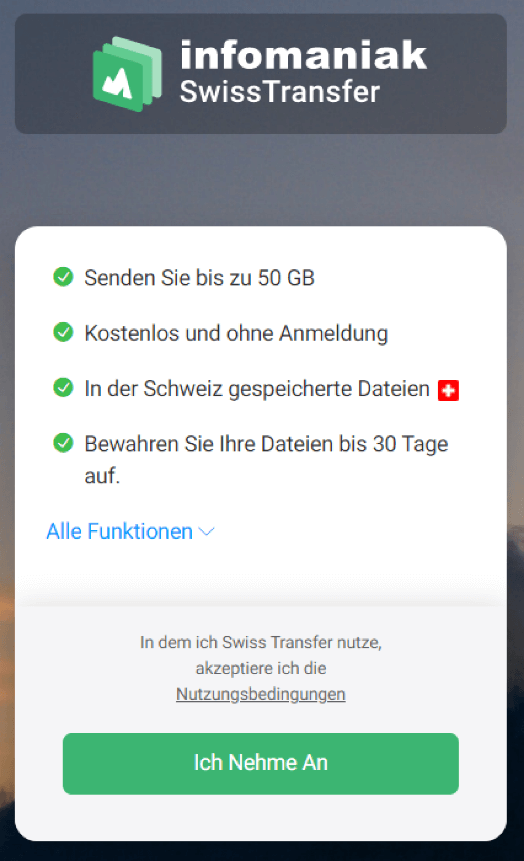 Schweizer Filehosting-Dienst SwissTransfer