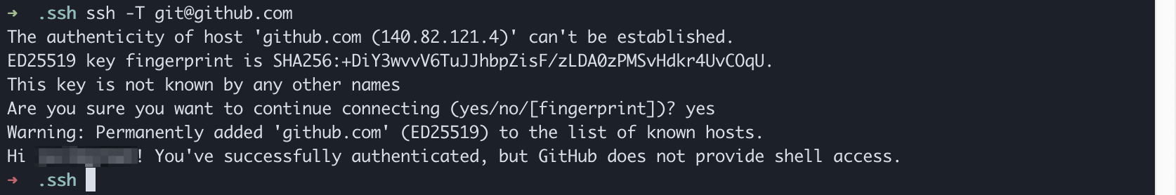 Hinzufügen des GitHub-Server zu den SSH Known-Hosts