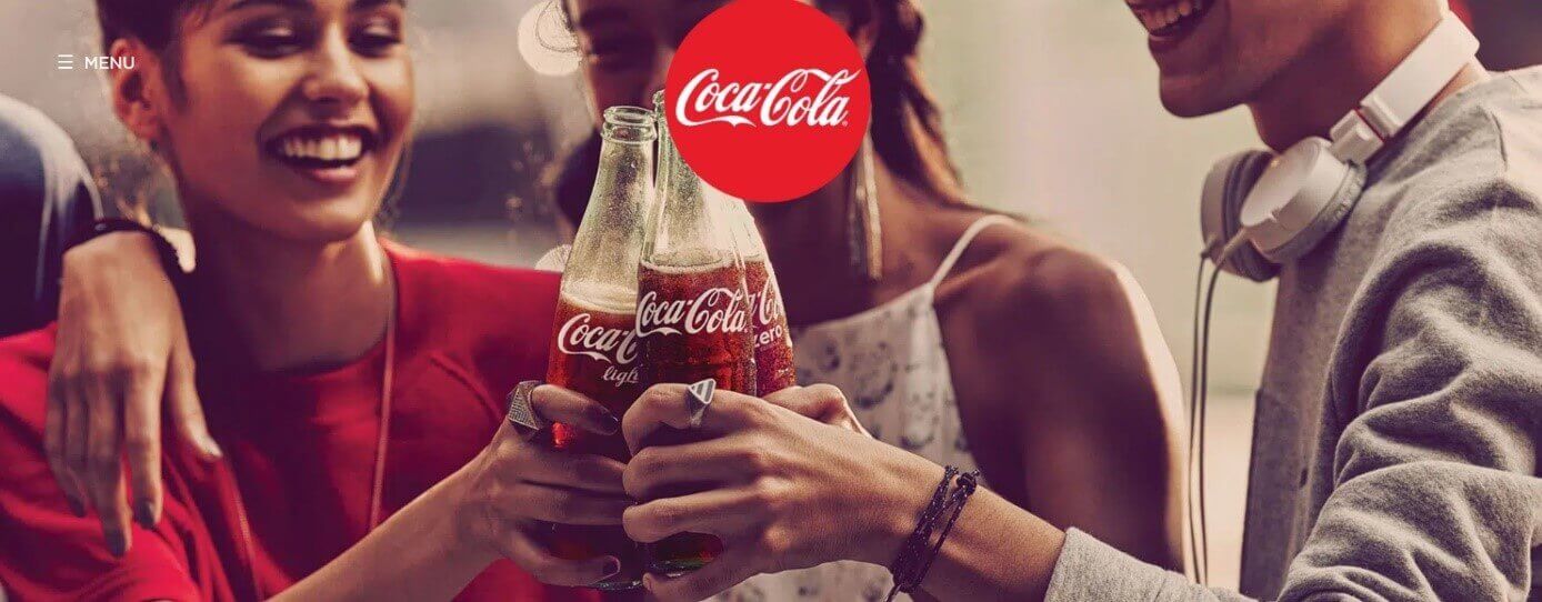 Die Homepage des Unternehmens Coca-Cola