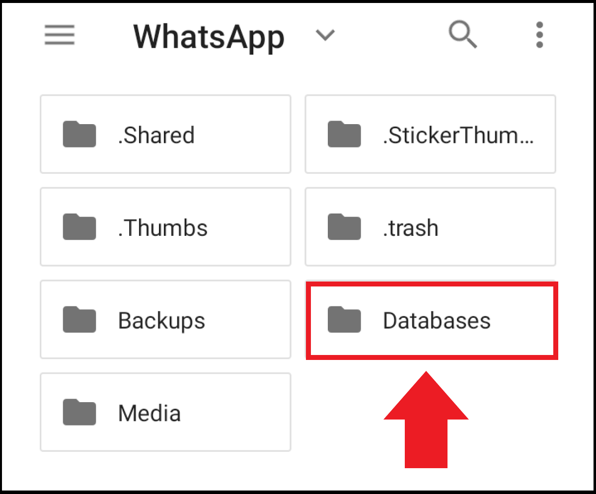 Lokale Backup-Dateien unter WhatsApp\Databases