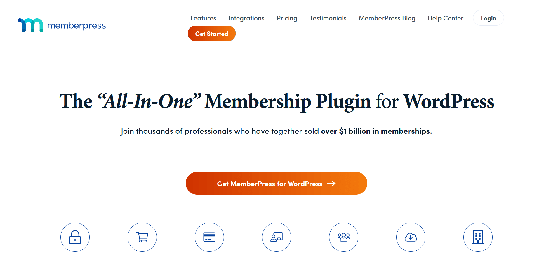 Screenshot der Website des WordPress-Plugins MemberPress