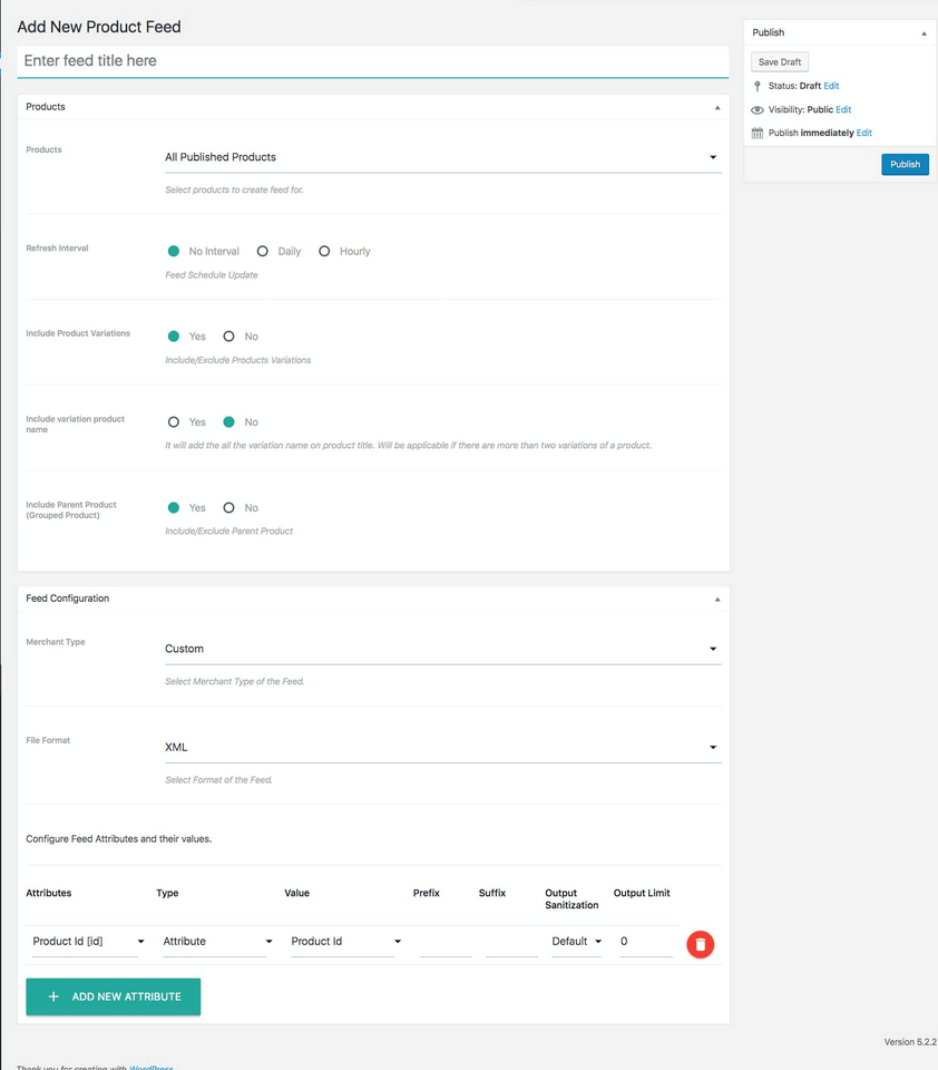 Screenshot des Product Feed Manager For WooCommerce