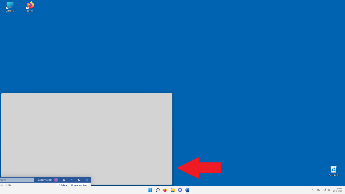 Windows 11: Bildschirm teilen (vier Fenster)