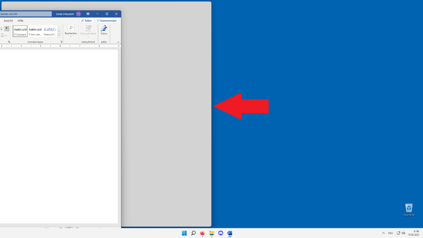 Windows 11: Bildschirm teilen (zwei Fenster)