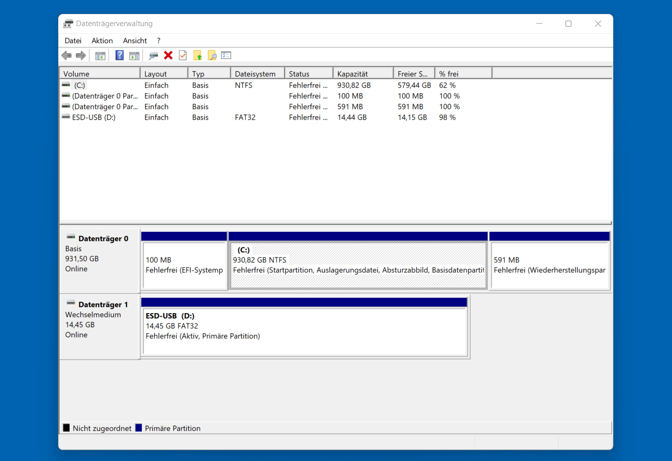 Windows 11: Datenträgerverwaltung