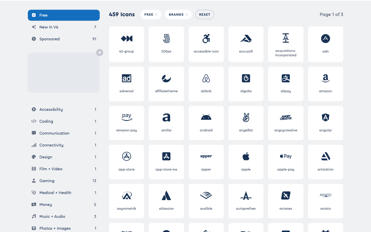 Brand Icons des „FontAwesome“ Icon Font