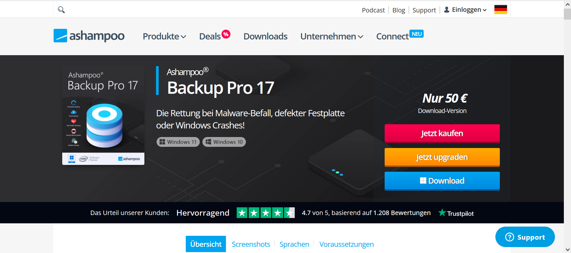 Ashampoo Backup Pro 17 kompatible Cloud-Anbieter