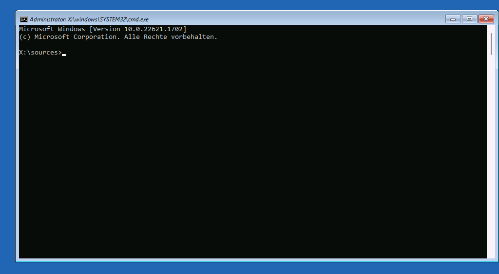 Screenshot der Eingabeaufforderung in Windows 11