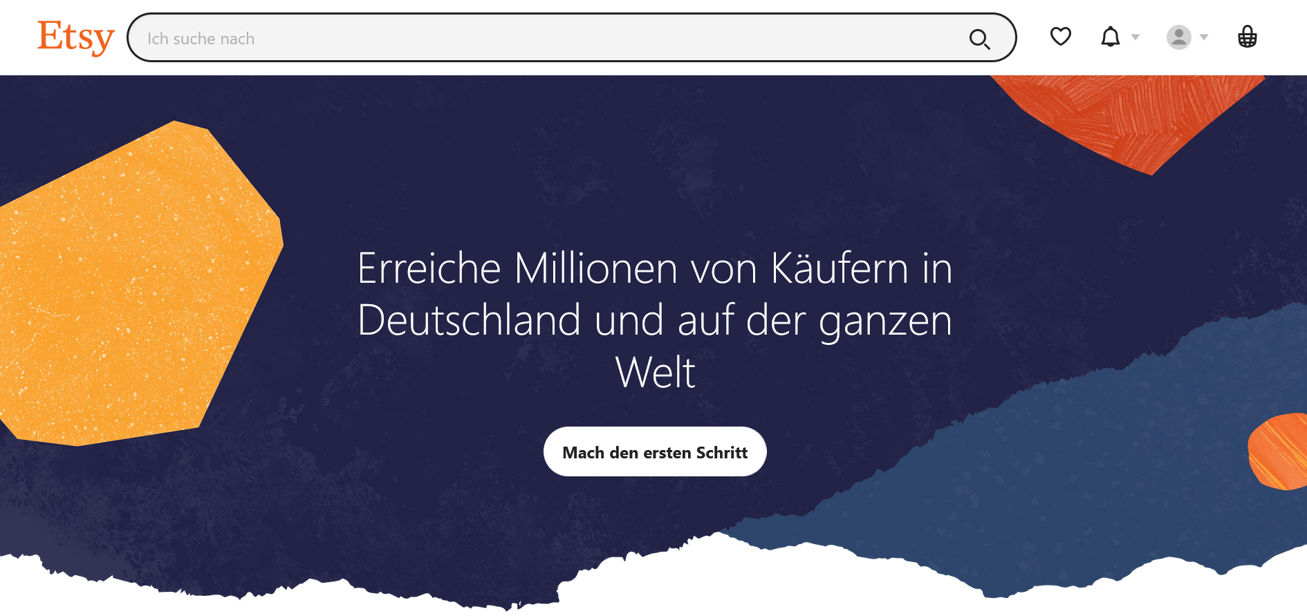 Screenshot der Vorstellungsseite zum Verkaufen auf Etsy Screenshot der Vorstellungsseite zum Verkaufen auf Etsy