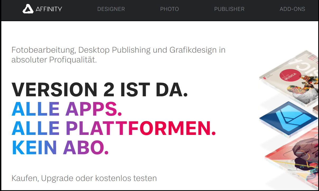 Website von Affinity Designer