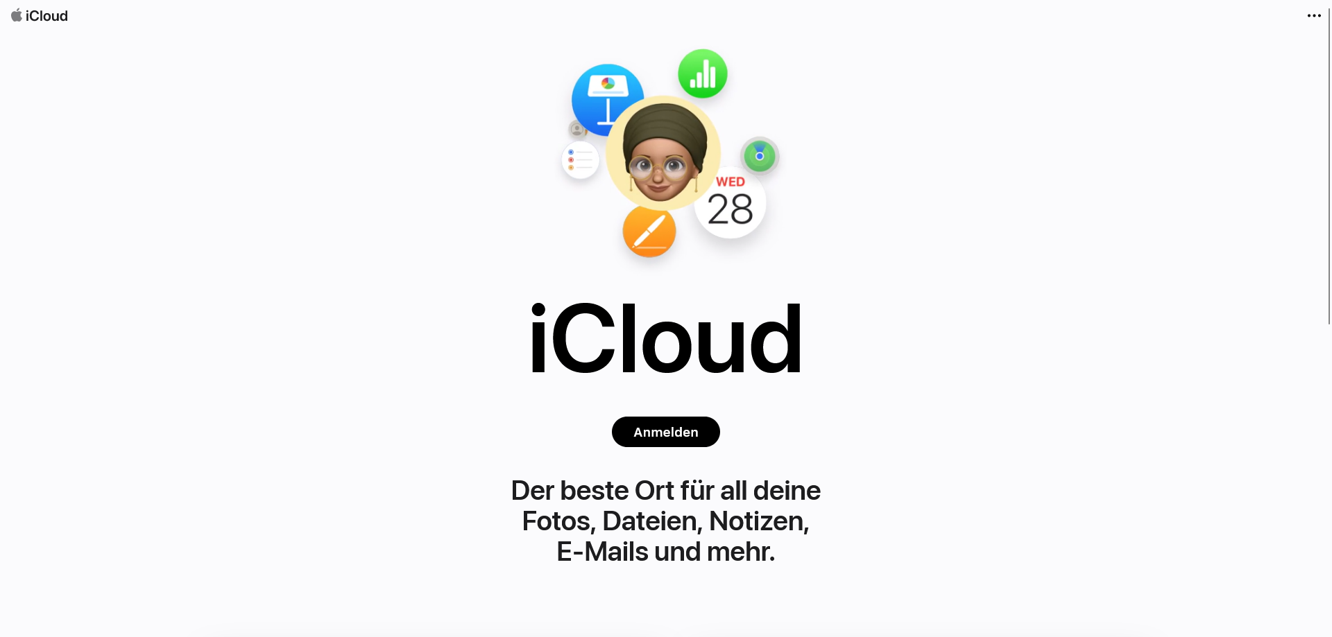 iCloud-Anmeldeseite