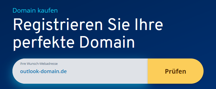 IONOS Domain Check: Outlook-Domain-Beispiel