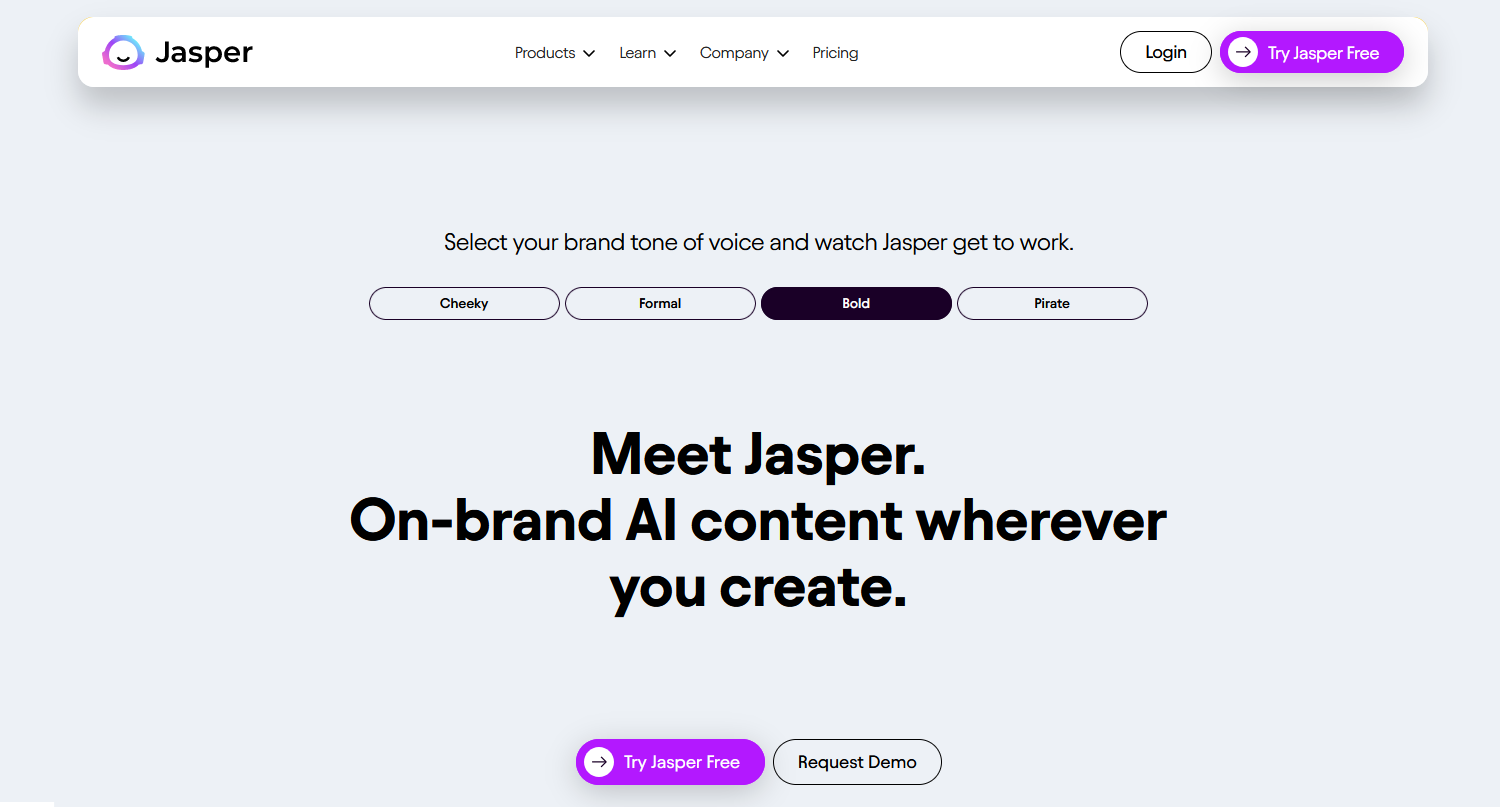 Screenshot der Jasper-Homepage Screenshot der Jasper-Homepage