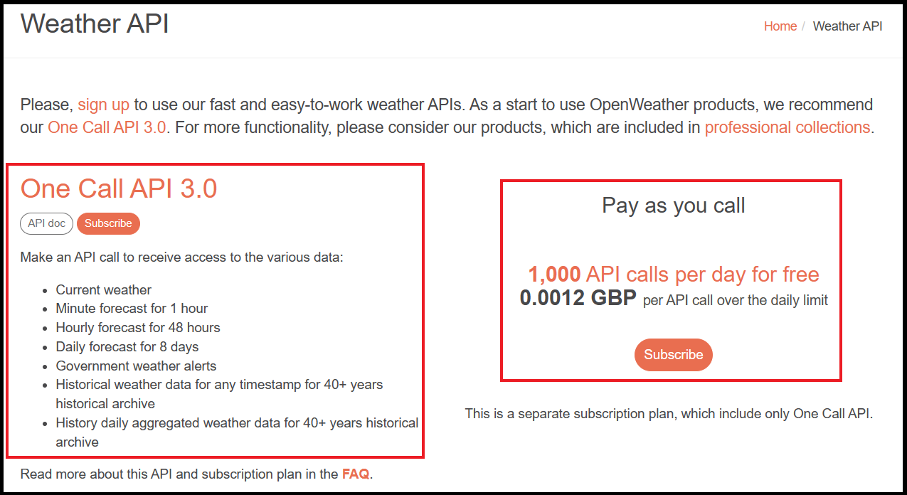 One Call API 3.0 und Pay-as-you-call von OpenWeather“