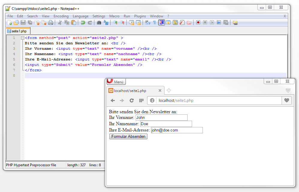 Dateneingabe via HTML-Formular