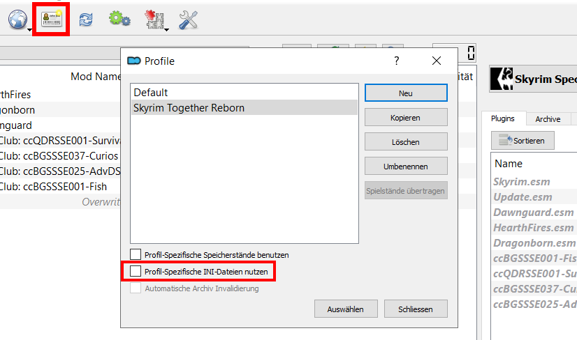 MO2: Profil für „Skyrim Together“-Server einrichten