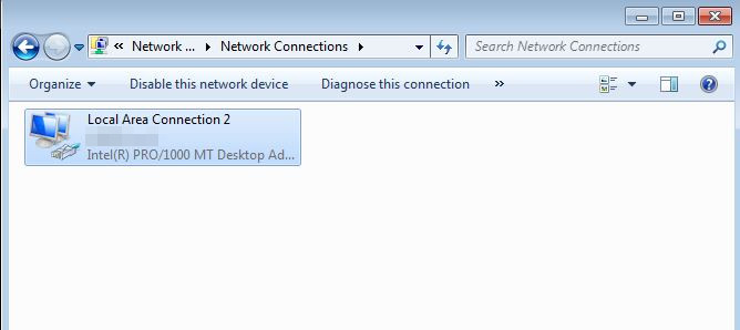 Übersicht der Netzwerkverbindungen in Windows 7