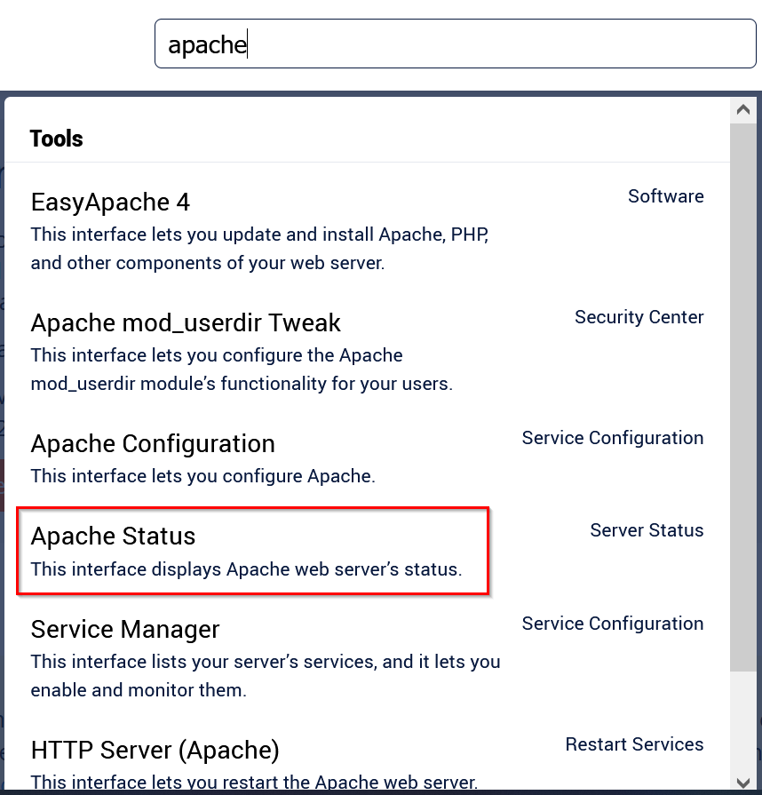 WebHost Manager: Suchergebnisse zu Apache WebHost Manager: Suchergebnisse zu Apache