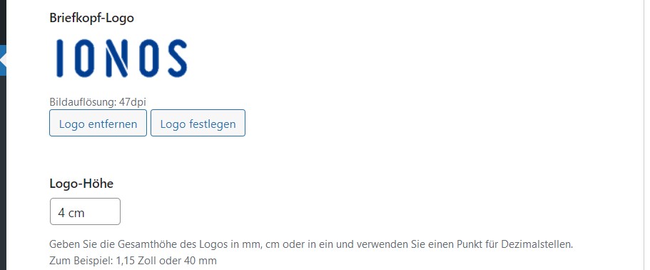 WooCommerce PDF Invoices &amp; Packing Slips: Konfiguration des Briefkopf-Logos