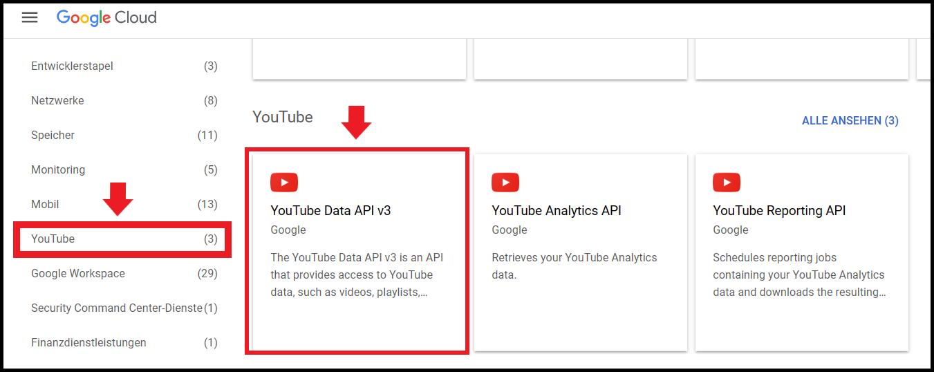 YouTube APIs im Überblick bei Google Cloud
