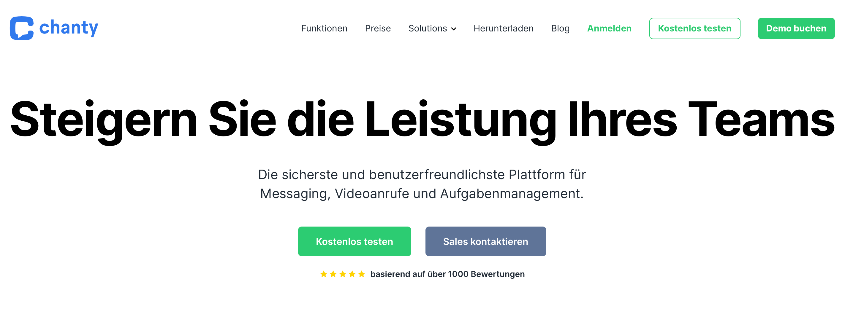 Screenshot der Chanty Website Bild: Screenshot der Chanty Website