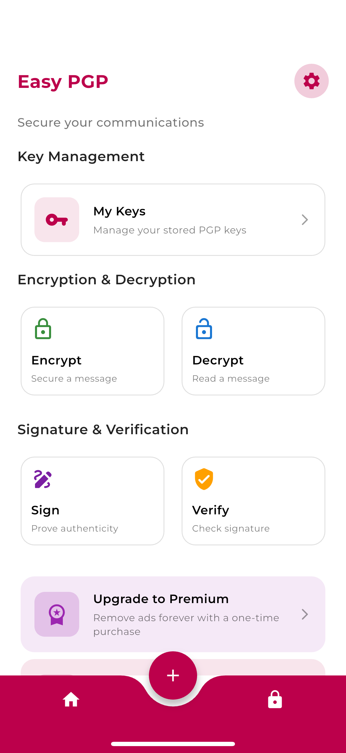 Screenshot der iOS-App Easy PGP Bild: Screenshot der iOS-App Easy PGP
