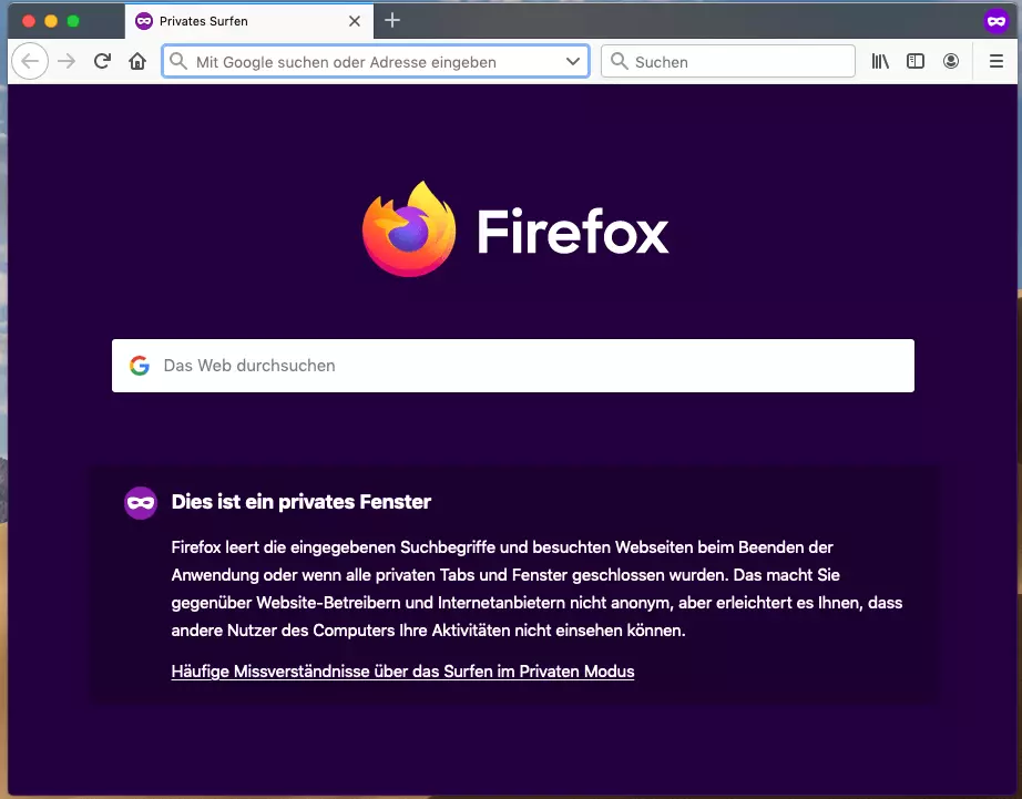 Bild: Inkognito-Modus in Firefox
