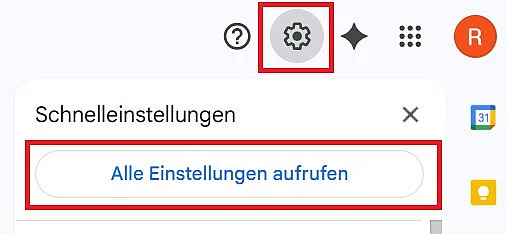 Bild: Gmail: „Alle Einstellungen aufrufen“