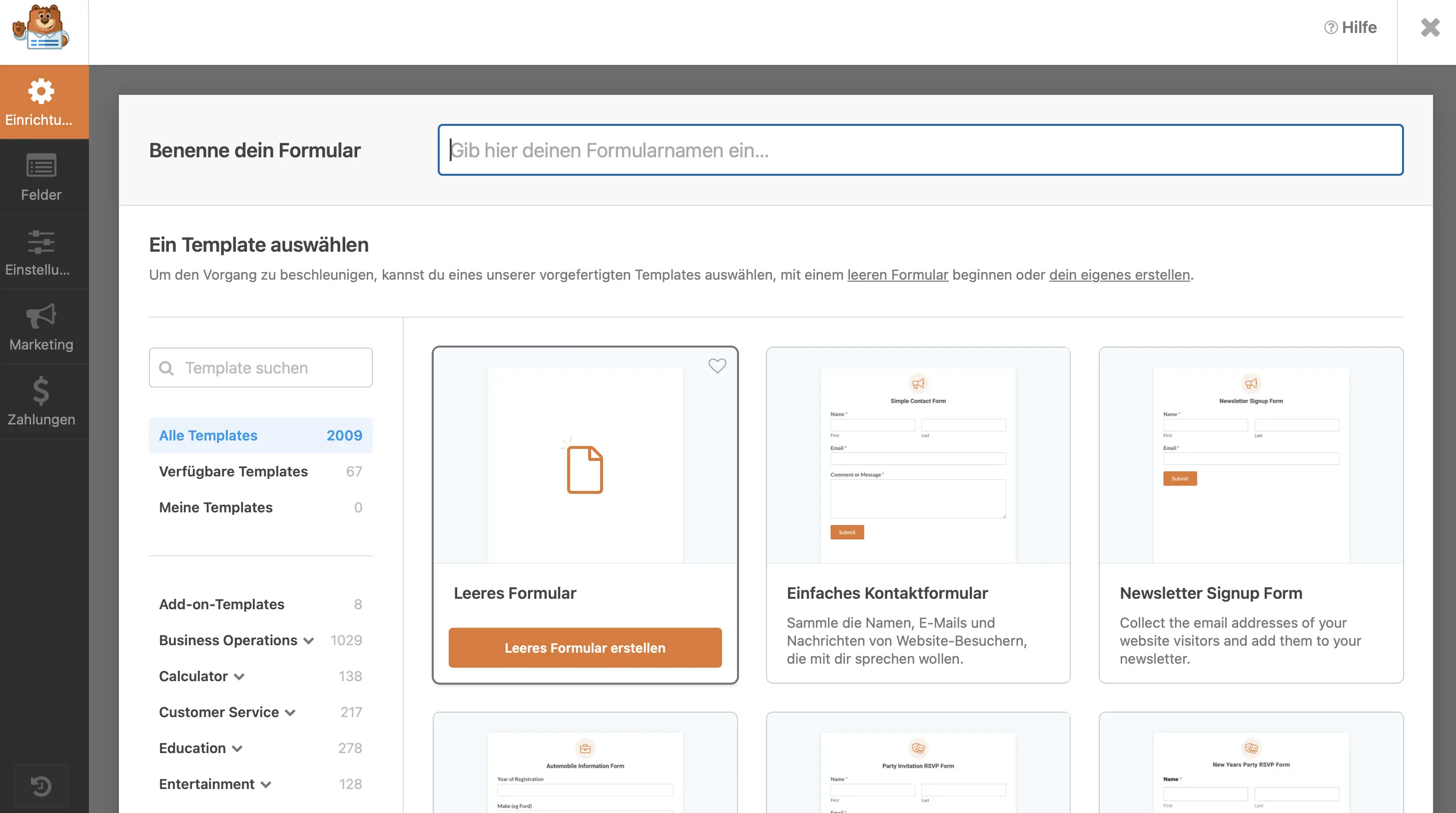 Intuitiver Drag-and-Drop-Editor des WordPress-Kontaktformular-Plugins WPForms Bild: Intuitiver Drag-and-Drop-Editor des WordPress-Kontaktformular-Plugins WPForms