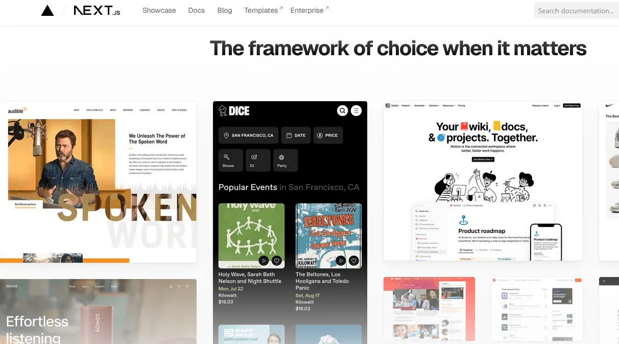 Screenshot von der Next.js-Website Bild: Screenshot von der Next.js-Website