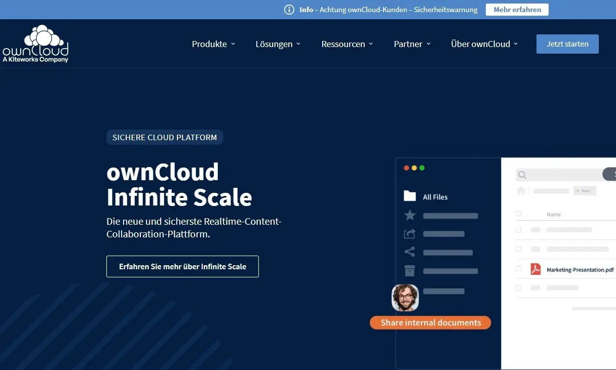 Bild: ownCloud Startseite