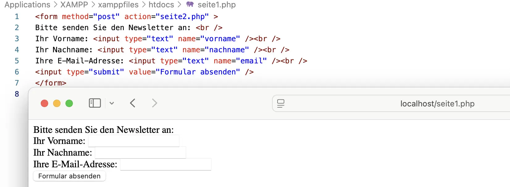 Bild: Dateneingabe via HTML-Formular