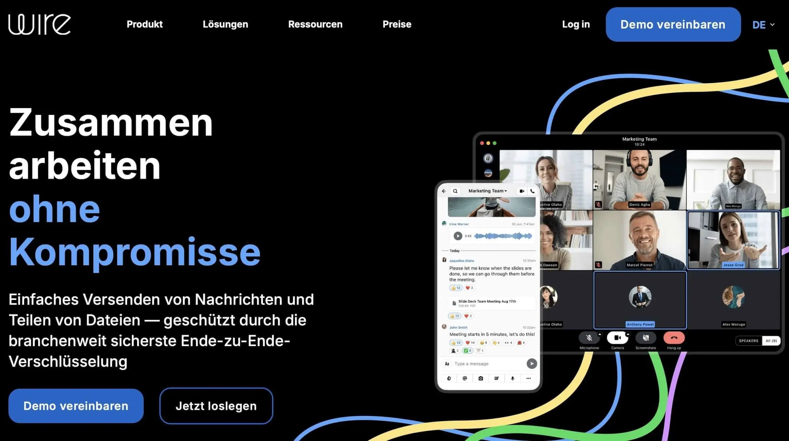 Bild: Screenshot der Wire-Website