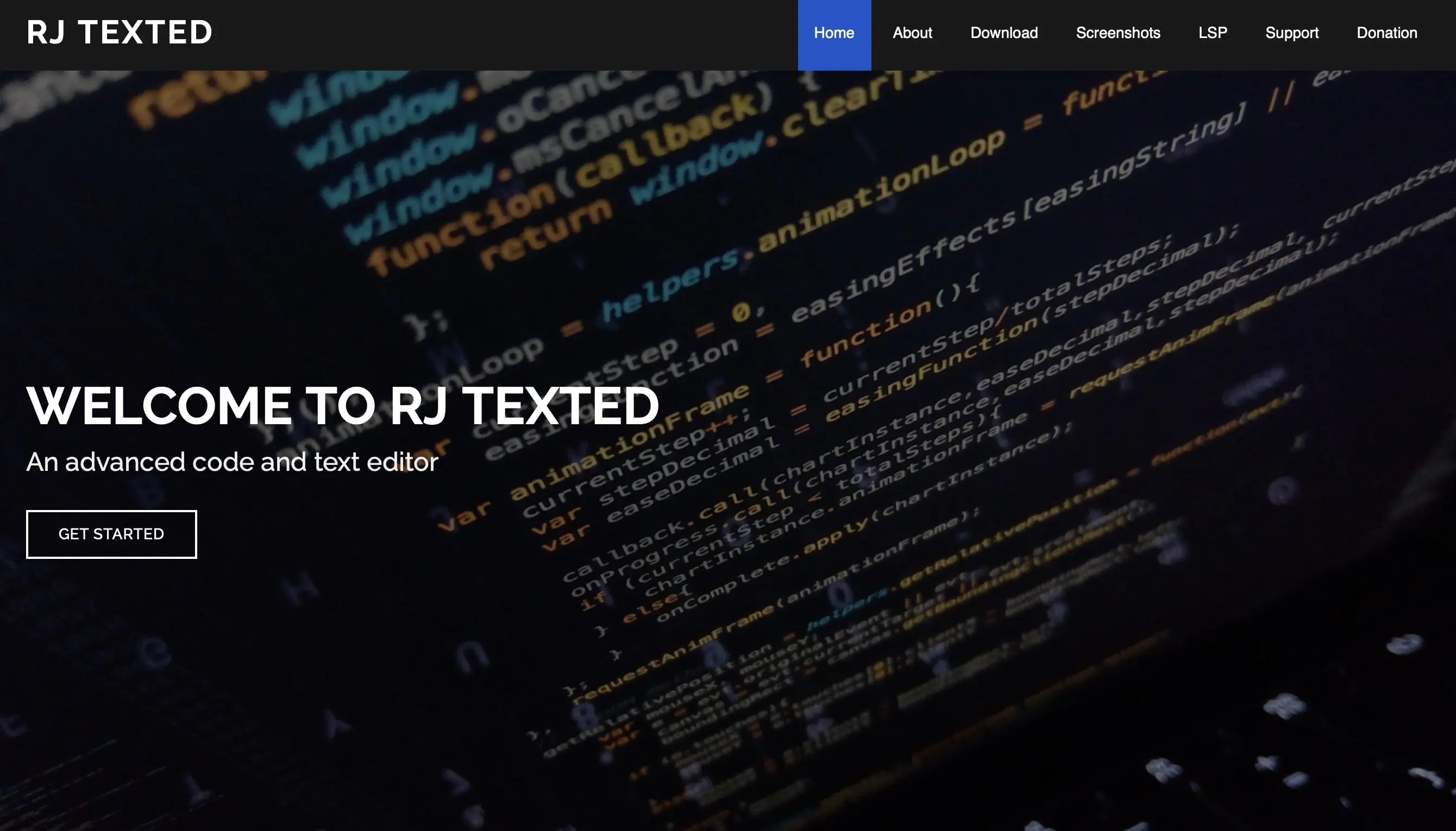 Bild: Screenshot der RJ TextEd Homepage