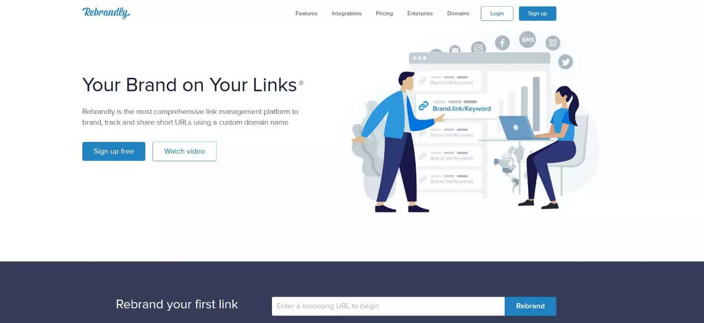 Screenshot des URL Shortener Rebrandly