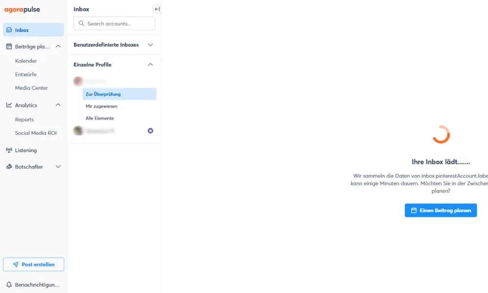 Bild: Nutzeroberfl&auml;che von Agorapulse