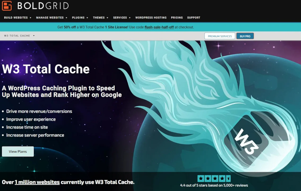Bild: W3 Total Cache auf der Website des Entwicklers BoldGrid