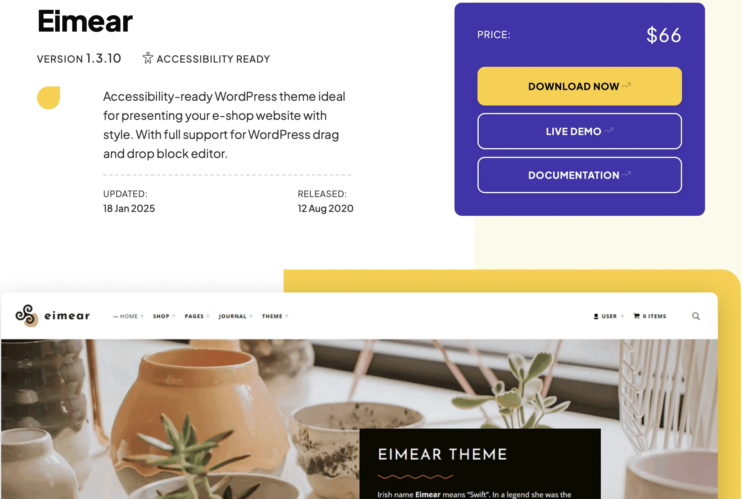 Bild: WordPress-Vorlage Eimear von WebMan Design