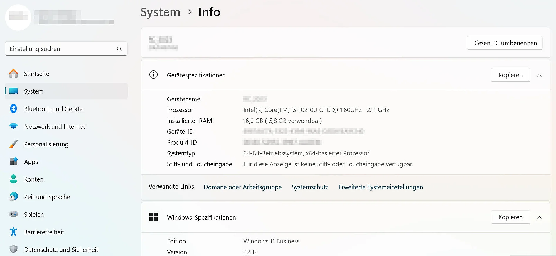 Anzeige des FQDN in der Windows-Systemsteuerung Bild: Anzeige des FQDN in der Windows-Systemsteuerung