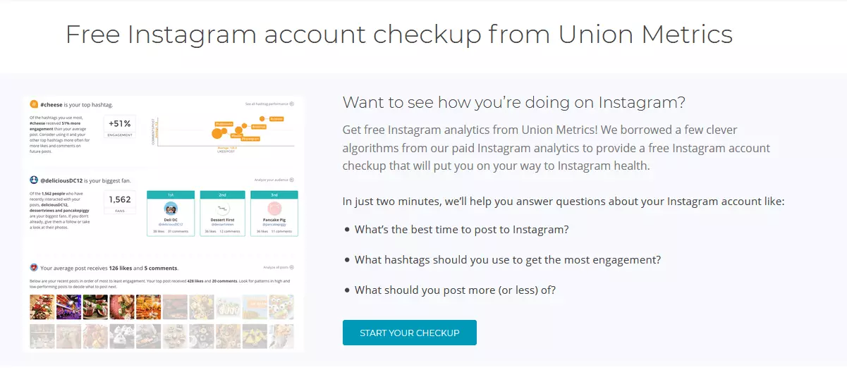 Bild: Website zum kostenlosen Instagram-Account-Checkup